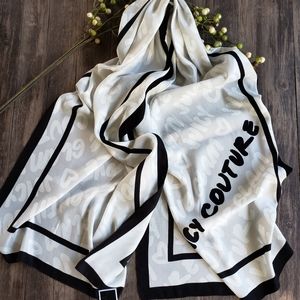 JUICY COUTURE WHITE+BLACK WRAP SCARF SHAWL NWT